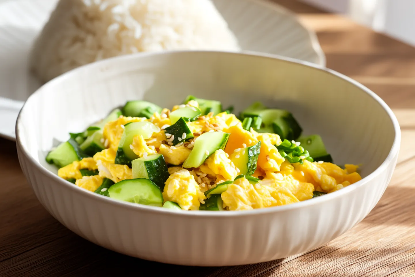Cucumber Scrambled Eggs — Home-style recipe